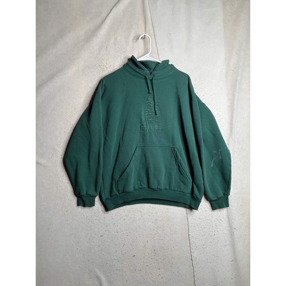Vintage Overwear The Peaks at Telluride Hoodie Green Made in USA Small 7953
